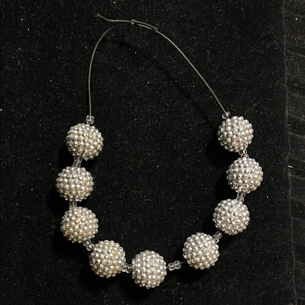 Elegant Silver Beaded Necklace